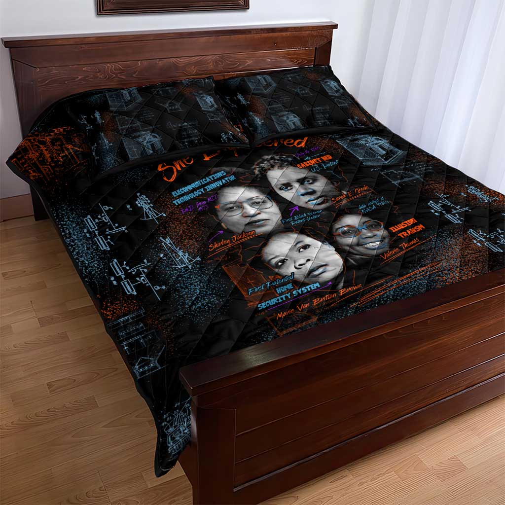 She Didn't Just Dream She Engineered Quilt Bed Set African Celebrating Trailblazing Black Women Innovators in Technology and Engineering - Wonder Print Shop