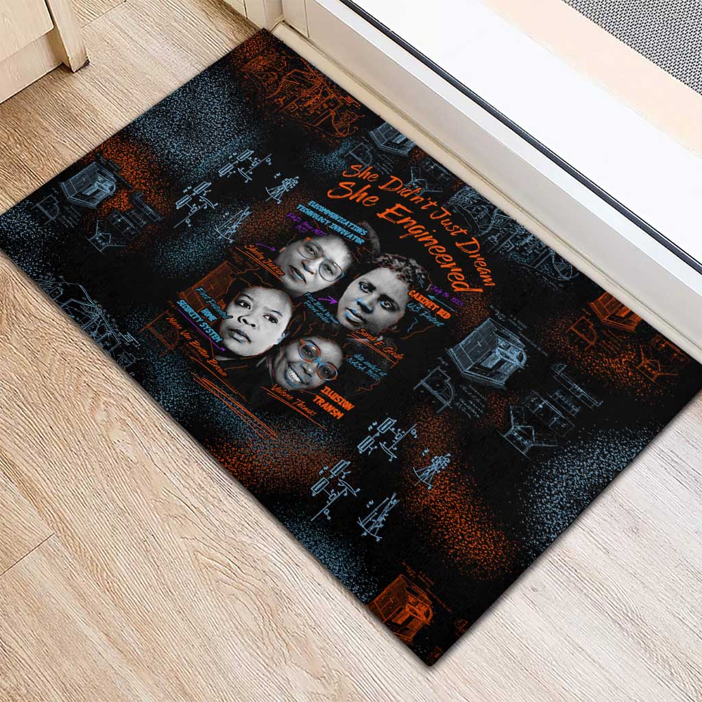 She Didn't Just Dream She Engineered Rubber Doormat African Celebrating Trailblazing Black Women Innovators in Technology and Engineering - Wonder Print Shop