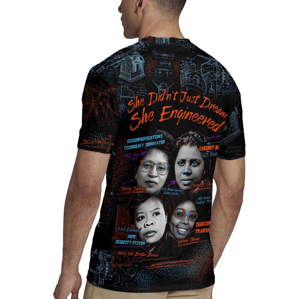 She Didn't Just Dream She Engineered Rugby Jersey African Celebrating Trailblazing Black Women Innovators in Technology and Engineering - Wonder Print Shop