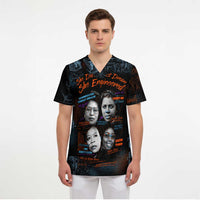 She Didn't Just Dream She Engineered Scrub Top African Celebrating Trailblazing Black Women Innovators in Technology and Engineering - Wonder Print Shop