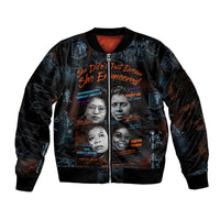 She Didn't Just Dream She Engineered Sleeve Zip Bomber Jacket African Celebrating Trailblazing Black Women Innovators in Technology and Engineering - Wonder Print Shop