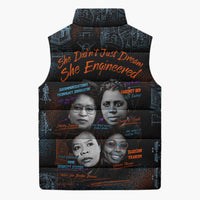 She Didn't Just Dream She Engineered Sleeveless Puffer Jacket African Celebrating Trailblazing Black Women Innovators in Technology and Engineering - Wonder Print Shop