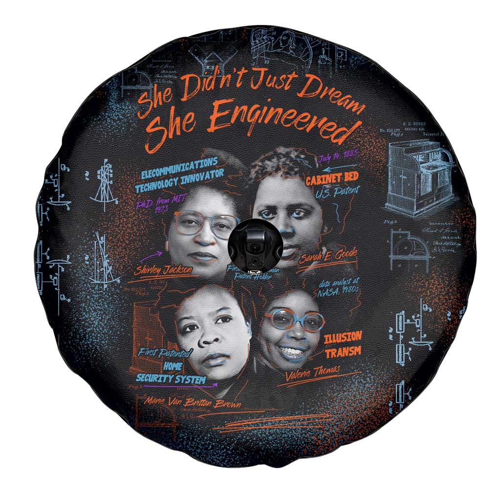 She Didn't Just Dream She Engineered Spare Tire Cover African Celebrating Trailblazing Black Women Innovators in Technology and Engineering - Wonder Print Shop