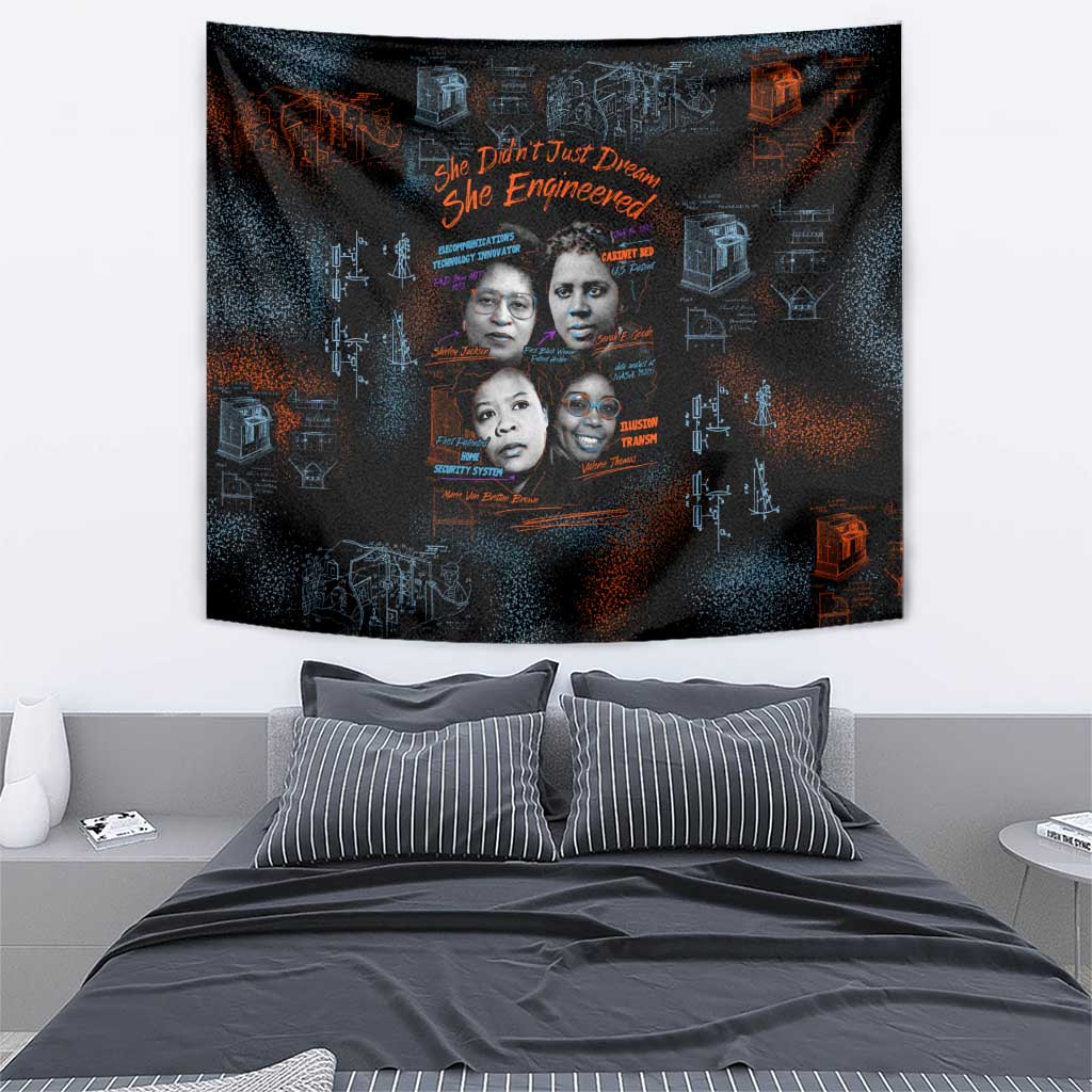 She Didn't Just Dream She Engineered Tapestry African Celebrating Trailblazing Black Women Innovators in Technology and Engineering - Wonder Print Shop