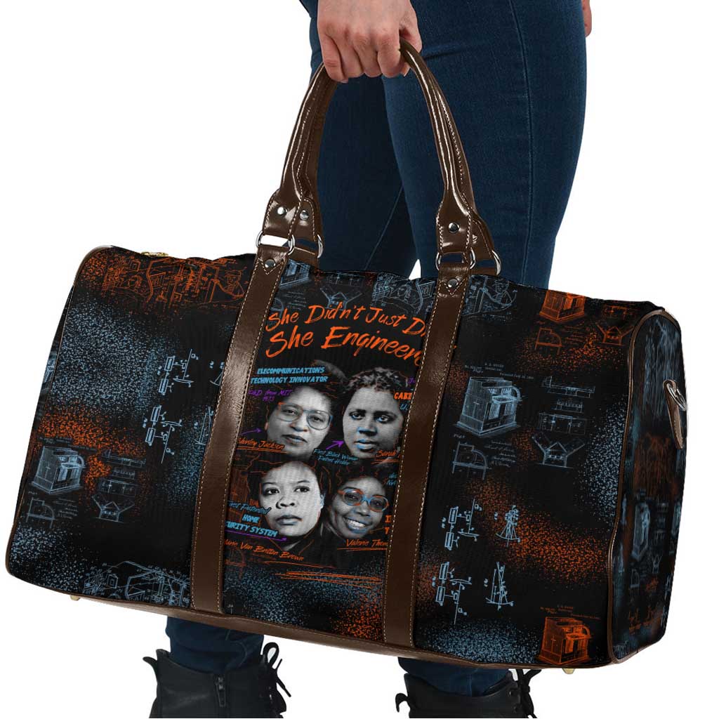 She Didn't Just Dream She Engineered Travel Bag African Celebrating Trailblazing Black Women Innovators in Technology and Engineering - Wonder Print Shop