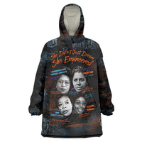 She Didn't Just Dream She Engineered Wearable Blanket Hoodie African Celebrating Trailblazing Black Women Innovators in Technology and Engineering - Wonder Print Shop