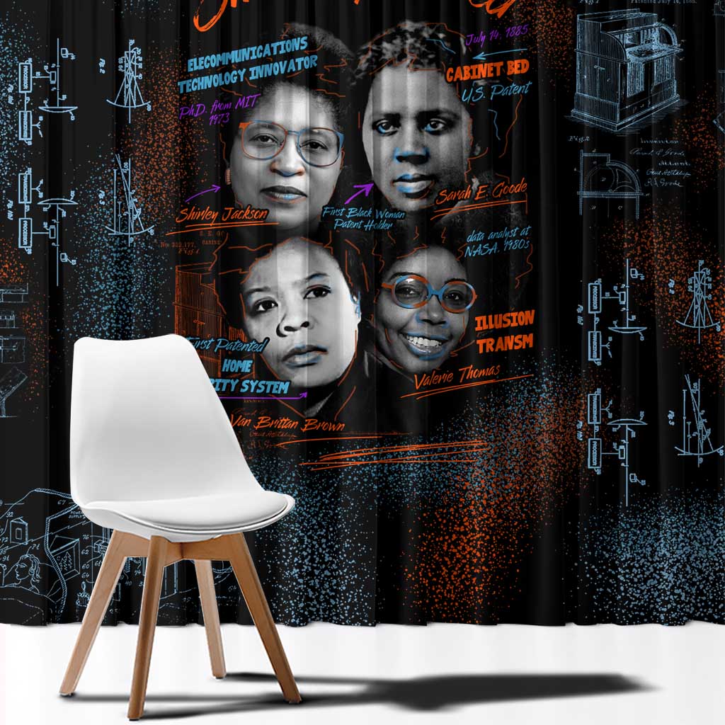 She Didn't Just Dream She Engineered Window Curtain African Celebrating Trailblazing Black Women Innovators in Technology and Engineering - Wonder Print Shop