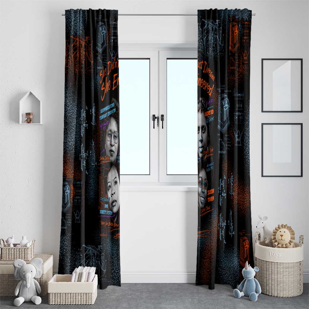 She Didn't Just Dream She Engineered Window Curtain African Celebrating Trailblazing Black Women Innovators in Technology and Engineering - Wonder Print Shop