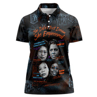 She Didn't Just Dream She Engineered Women Polo Shirt African Celebrating Trailblazing Black Women Innovators in Technology and Engineering - Wonder Print Shop
