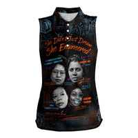 She Didn't Just Dream She Engineered Women Sleeveless Polo Shirt African Celebrating Trailblazing Black Women Innovators in Technology and Engineering - Wonder Print Shop