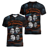 She Didn't Just Dream She Engineered Women V-Neck T-Shirt African Celebrating Trailblazing Black Women Innovators in Technology and Engineering - Wonder Print Shop