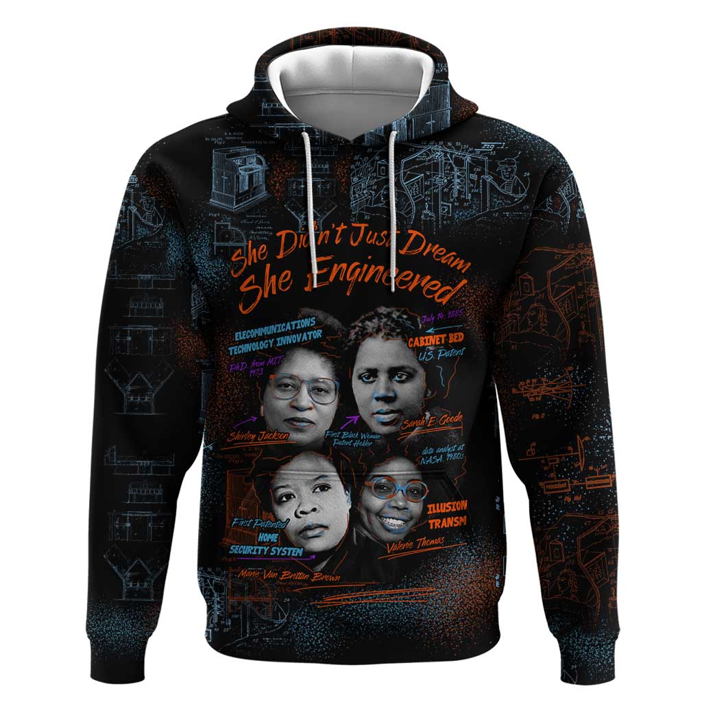 She Didn't Just Dream She Engineered Zip Hoodie African Celebrating Trailblazing Black Women Innovators in Technology and Engineering - Wonder Print Shop