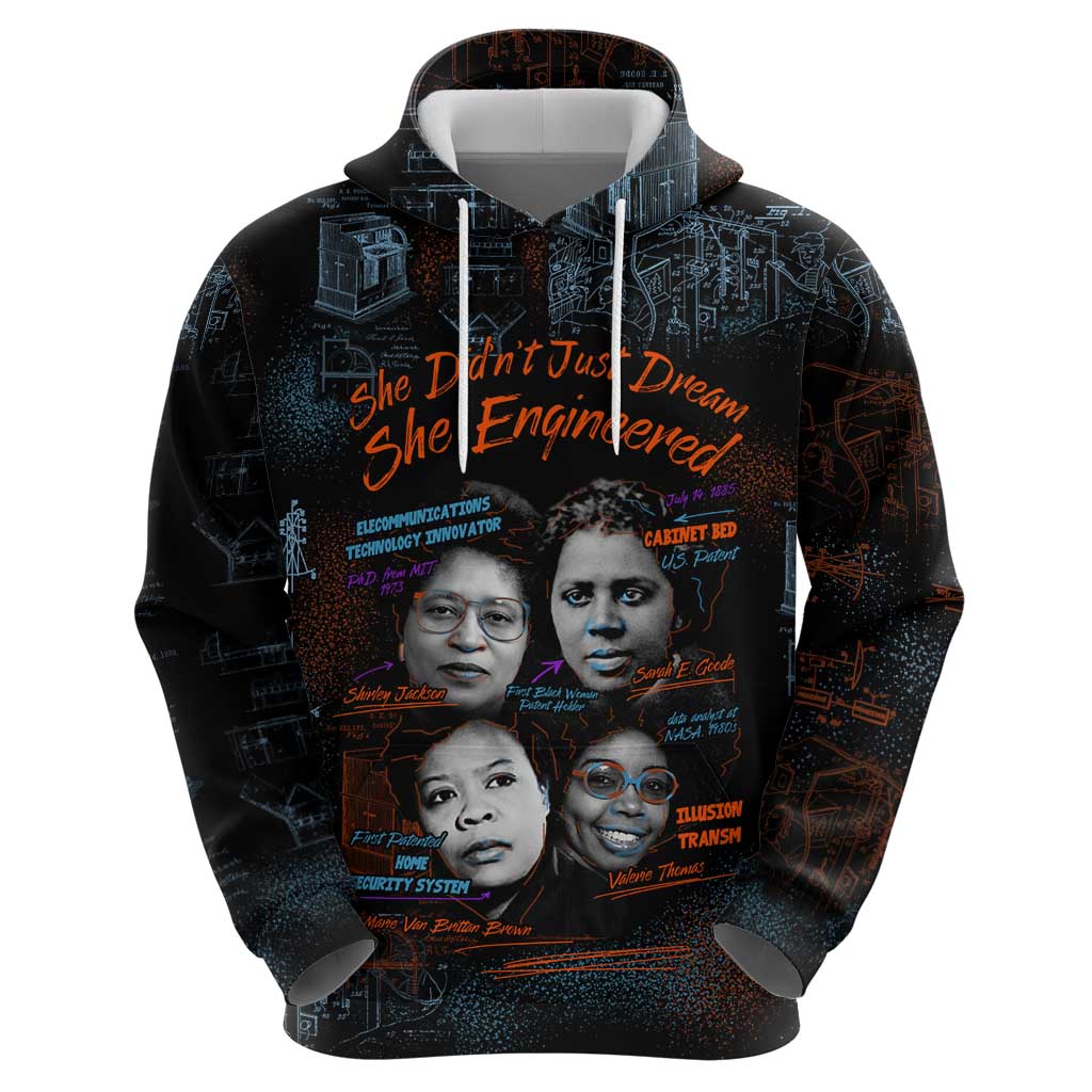 She Didn't Just Dream She Engineered Zip Hoodie African Celebrating Trailblazing Black Women Innovators in Technology and Engineering - Wonder Print Shop