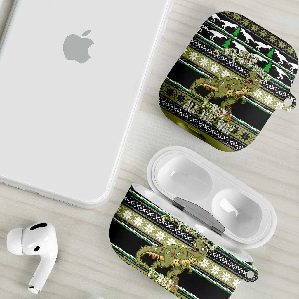 Christmas T Rex Tree AirPods Case Xmas Holiday Patterns - Wonder Print Shop