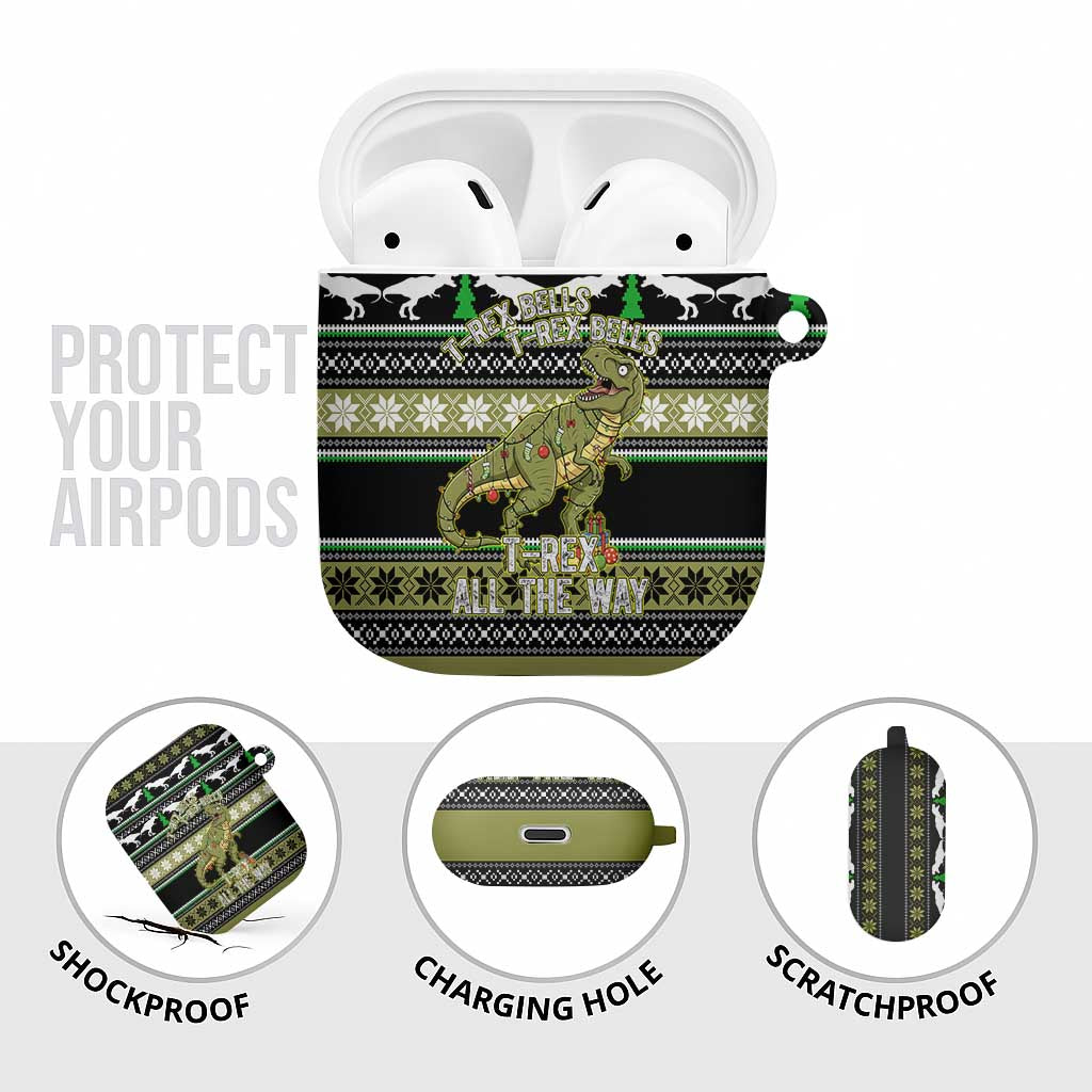 Christmas T Rex Tree AirPods Case Xmas Holiday Patterns - Wonder Print Shop