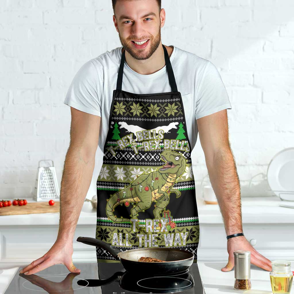 Christmas T Rex Tree Apron Xmas Holiday Patterns - Wonder Print Shop