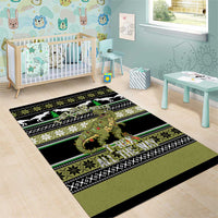 Christmas T Rex Tree Area Rug Xmas Holiday Patterns - Wonder Print Shop