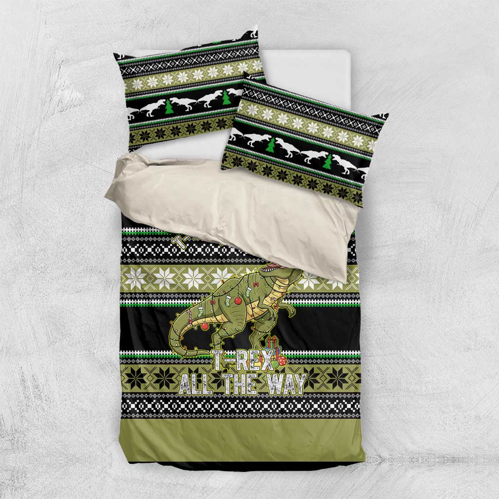 Christmas T Rex Tree Bedding Set Xmas Holiday Patterns - Wonder Print Shop