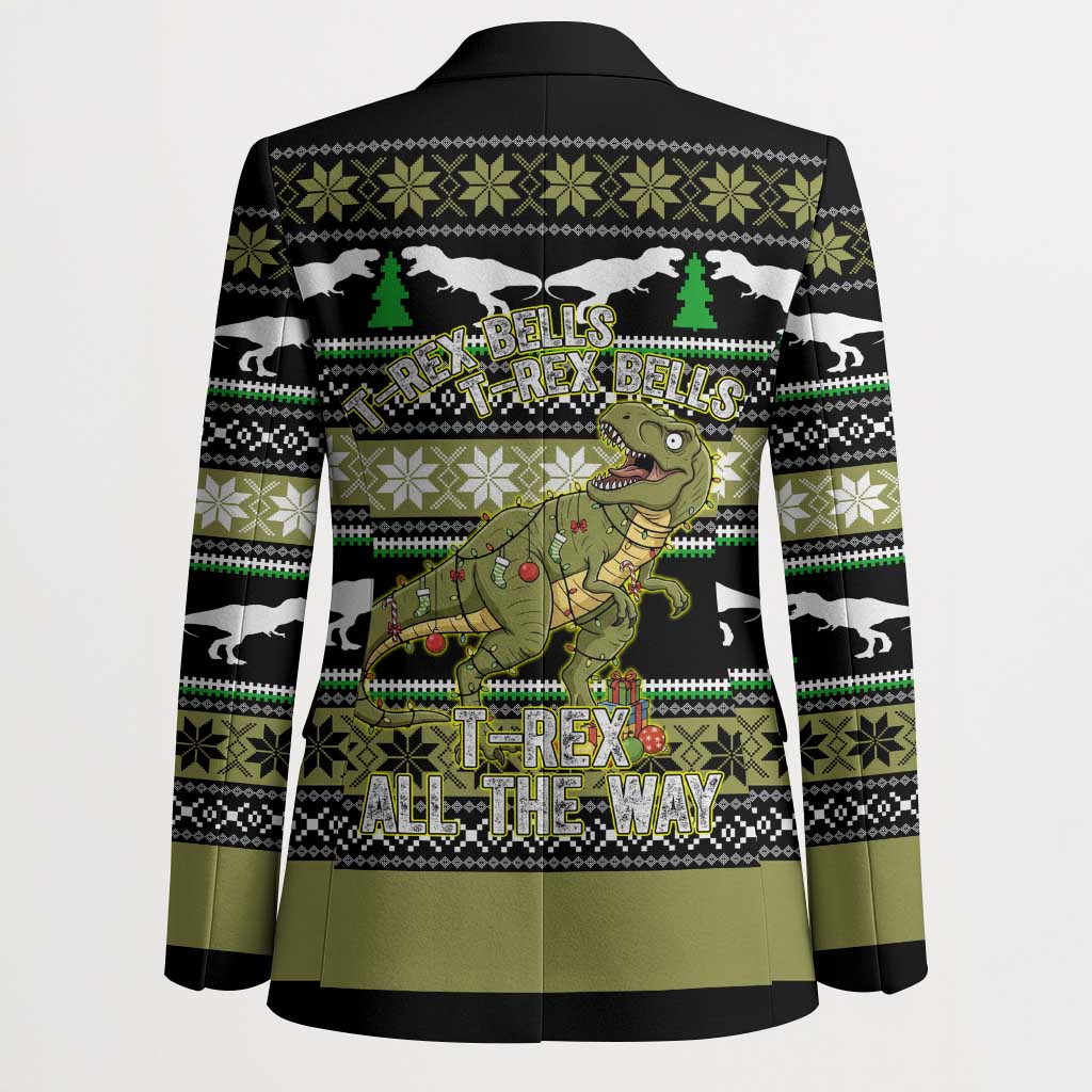 Christmas T Rex Tree Blazer Xmas Holiday Patterns - Wonder Print Shop