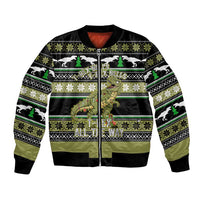 Christmas T Rex Tree Bomber Jacket Xmas Holiday Patterns - Wonder Print Shop