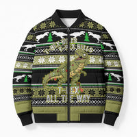 Christmas T Rex Tree Bomber Puffer Jacket Xmas Holiday Patterns - Wonder Print Shop