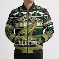 Christmas T Rex Tree Bomber Puffer Jacket Xmas Holiday Patterns - Wonder Print Shop