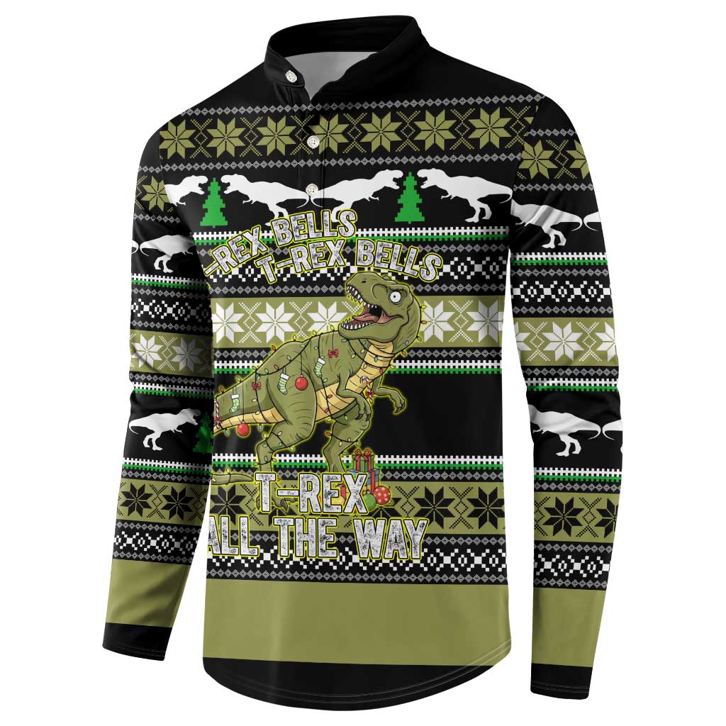 Christmas T Rex Tree Button Sweatshirt Xmas Holiday Patterns - Wonder Print Shop