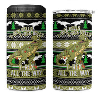 Christmas T Rex Tree 4 in 1 Can Cooler Tumbler Xmas Holiday Patterns - Wonder Print Shop