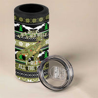 Christmas T Rex Tree 4 in 1 Can Cooler Tumbler Xmas Holiday Patterns - Wonder Print Shop
