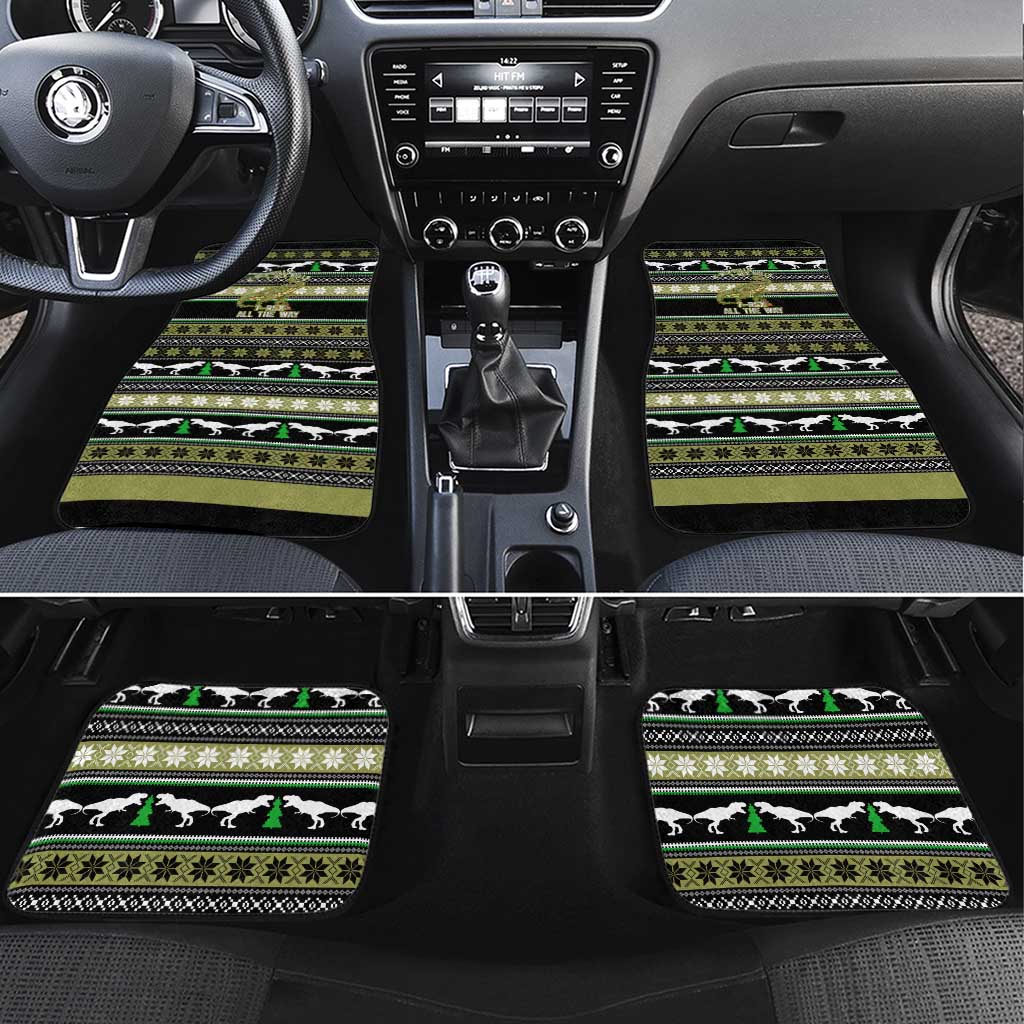 Christmas T Rex Tree Car Mats Xmas Holiday Patterns - Wonder Print Shop