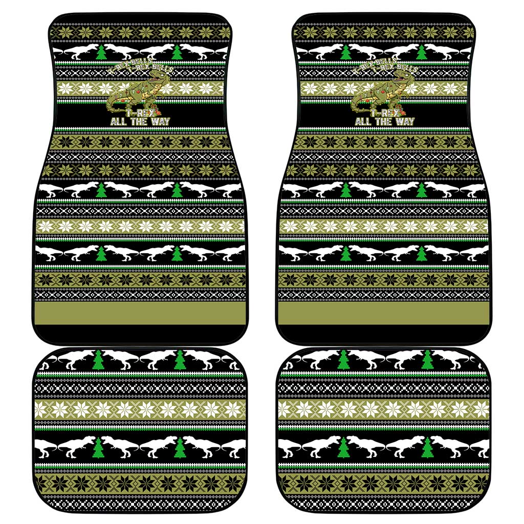 Christmas T Rex Tree Car Mats Xmas Holiday Patterns - Wonder Print Shop