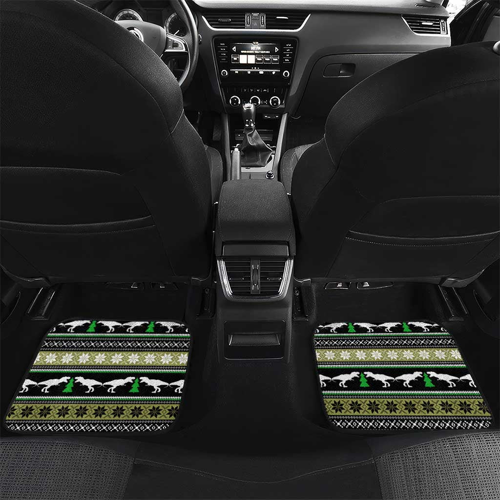 Christmas T Rex Tree Car Mats Xmas Holiday Patterns - Wonder Print Shop