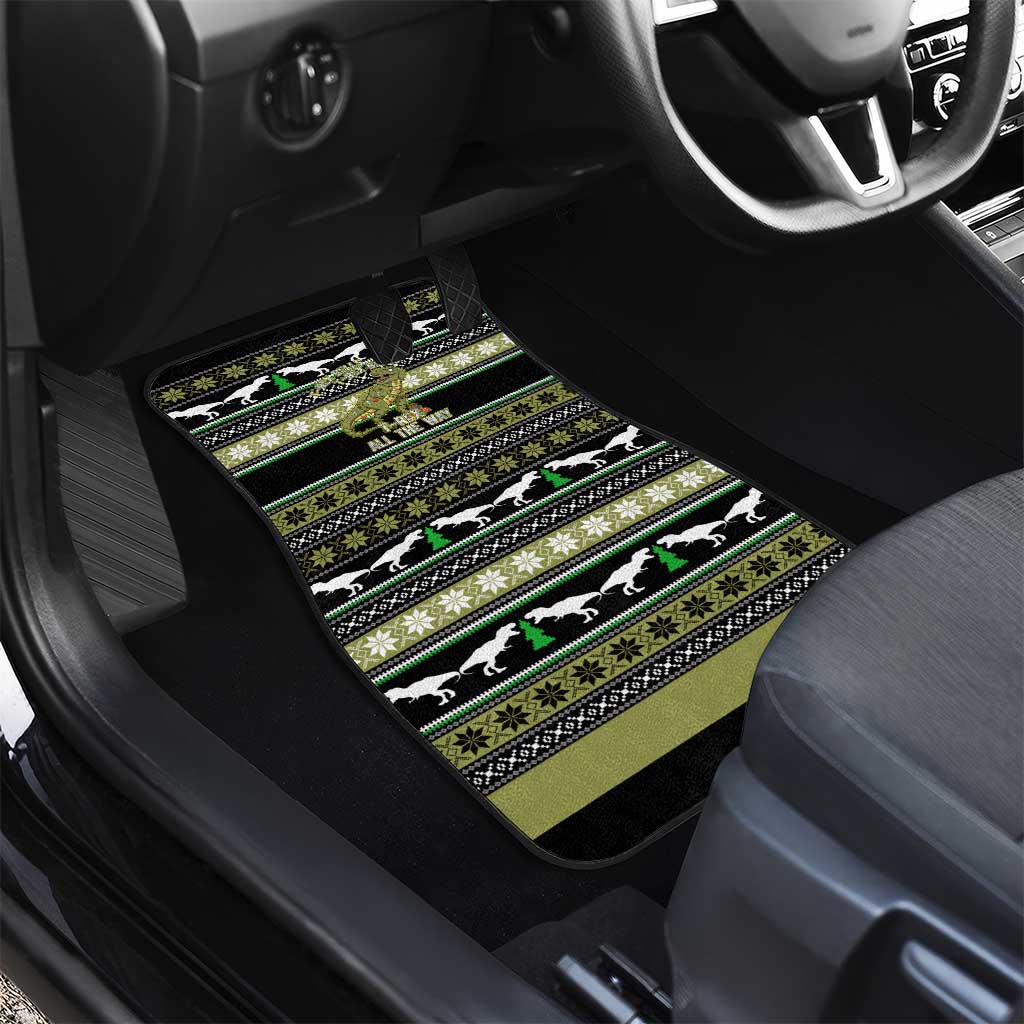 Christmas T Rex Tree Car Mats Xmas Holiday Patterns - Wonder Print Shop