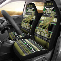 Christmas T Rex Tree Car Seat Cover Xmas Holiday Patterns - Wonder Print Shop
