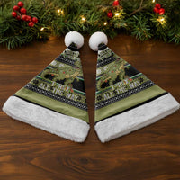 Christmas T Rex Tree Christmas Santa Hat Xmas Holiday Patterns - Wonder Print Shop