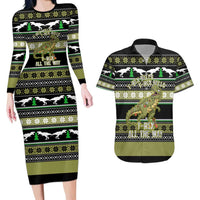 Christmas T Rex Tree Couples Matching Long Sleeve Bodycon Dress and Hawaiian Shirt Xmas Holiday Patterns - Wonder Print Shop