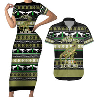 Christmas T Rex Tree Couples Matching Short Sleeve Bodycon Dress and Hawaiian Shirt Xmas Holiday Patterns - Wonder Print Shop