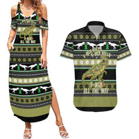Christmas T Rex Tree Couples Matching Summer Maxi Dress and Hawaiian Shirt Xmas Holiday Patterns - Wonder Print Shop