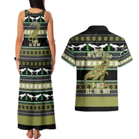 Christmas T Rex Tree Couples Matching Tank Maxi Dress and Hawaiian Shirt Xmas Holiday Patterns - Wonder Print Shop