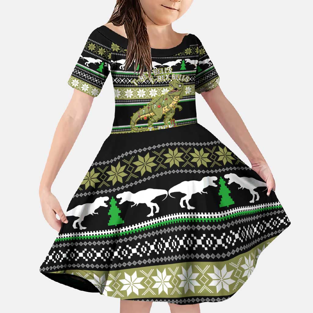 Christmas T Rex Tree Family Matching Long Sleeve Bodycon Dress and Hawaiian Shirt Xmas Holiday Patterns - Wonder Print Shop