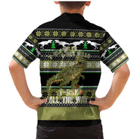 Christmas T Rex Tree Family Matching Mermaid Dress and Hawaiian Shirt Xmas Holiday Patterns - Wonder Print Shop