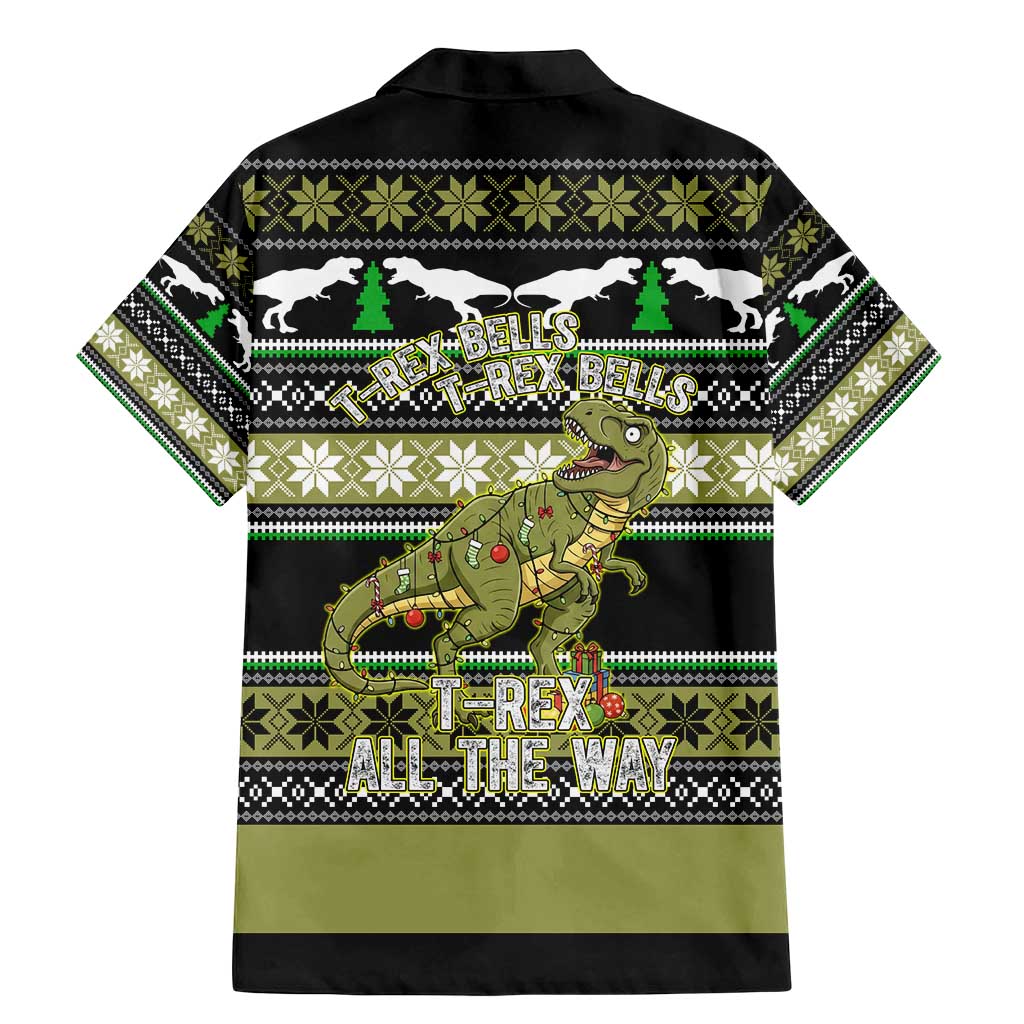 Christmas T Rex Tree Family Matching Mermaid Dress and Hawaiian Shirt Xmas Holiday Patterns - Wonder Print Shop