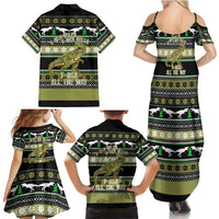Christmas T Rex Tree Family Matching Summer Maxi Dress and Hawaiian Shirt Xmas Holiday Patterns - Wonder Print Shop