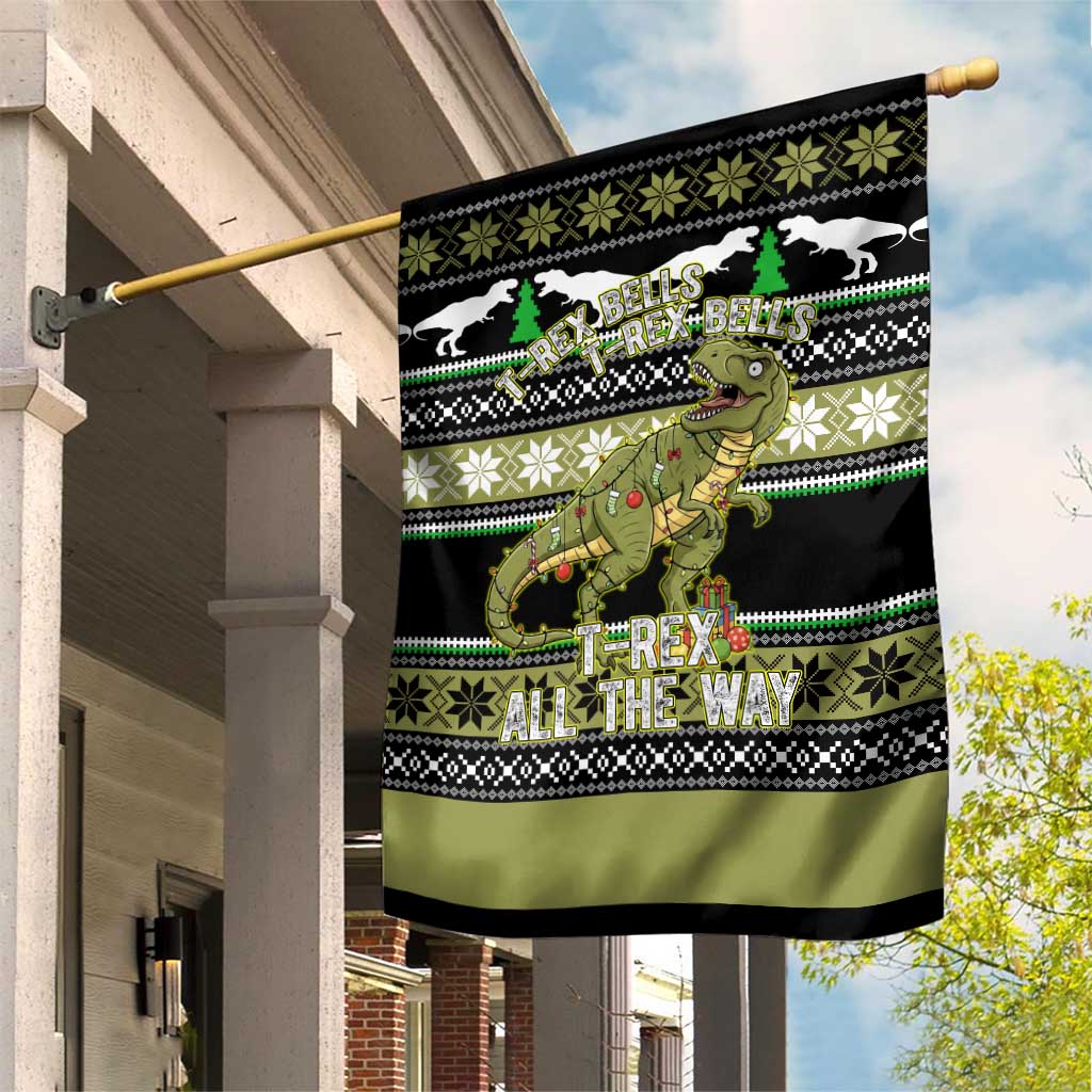 Christmas T Rex Tree Garden Flag Xmas Holiday Patterns - undefined