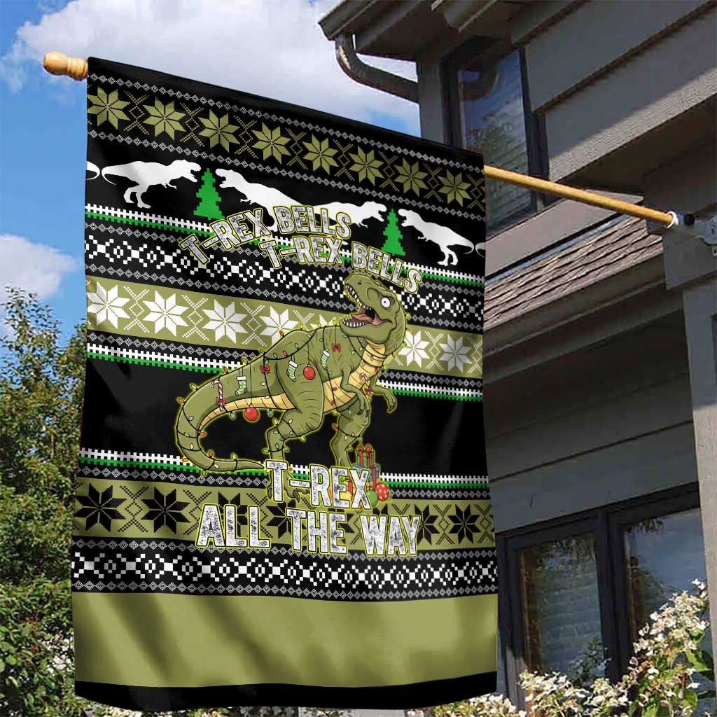 Christmas T Rex Tree Garden Flag Xmas Holiday Patterns - undefined