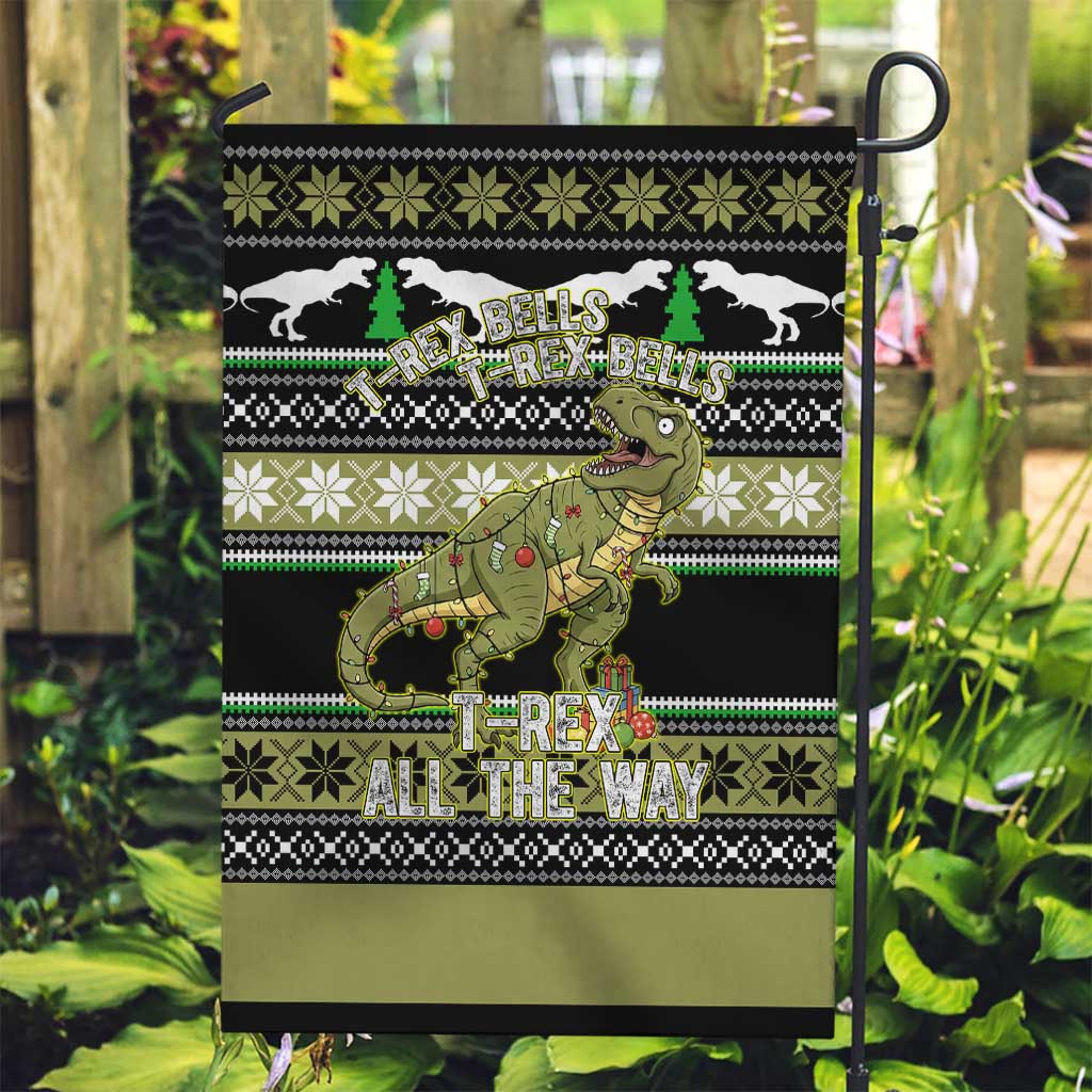 Christmas T Rex Tree Garden Flag Xmas Holiday Patterns - undefined