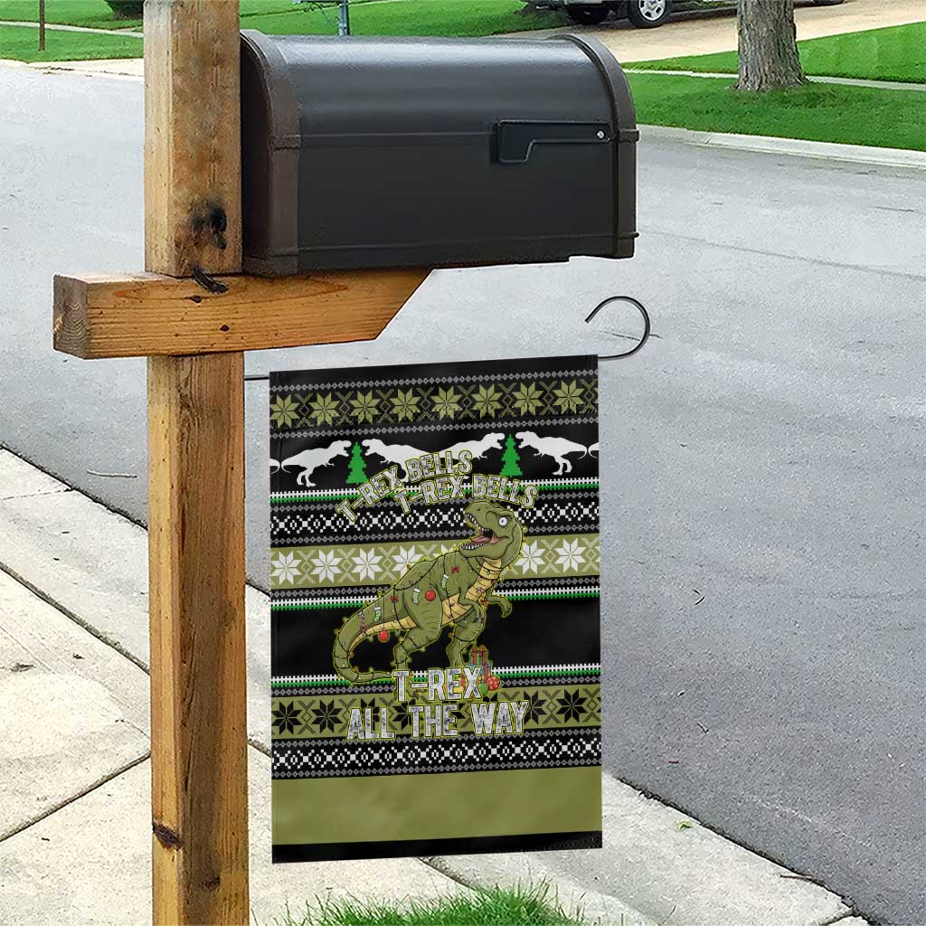 Christmas T Rex Tree Garden Flag Xmas Holiday Patterns - undefined