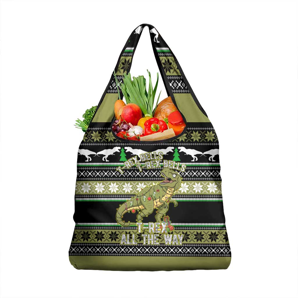 Christmas T Rex Tree Grocery Bag Xmas Holiday Patterns - Wonder Print Shop