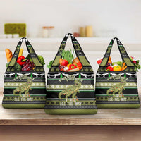 Christmas T Rex Tree Grocery Bag Xmas Holiday Patterns - Wonder Print Shop