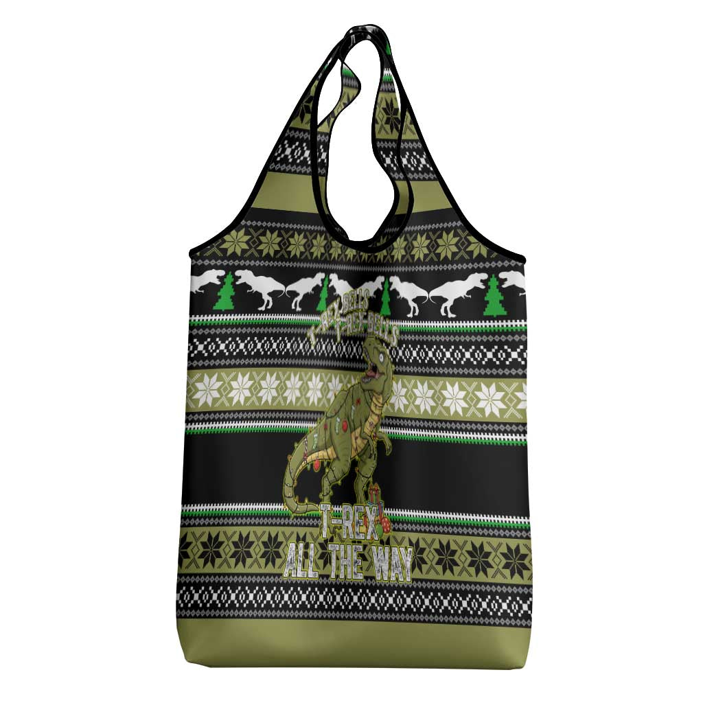 Christmas T Rex Tree Grocery Bag Xmas Holiday Patterns - Wonder Print Shop